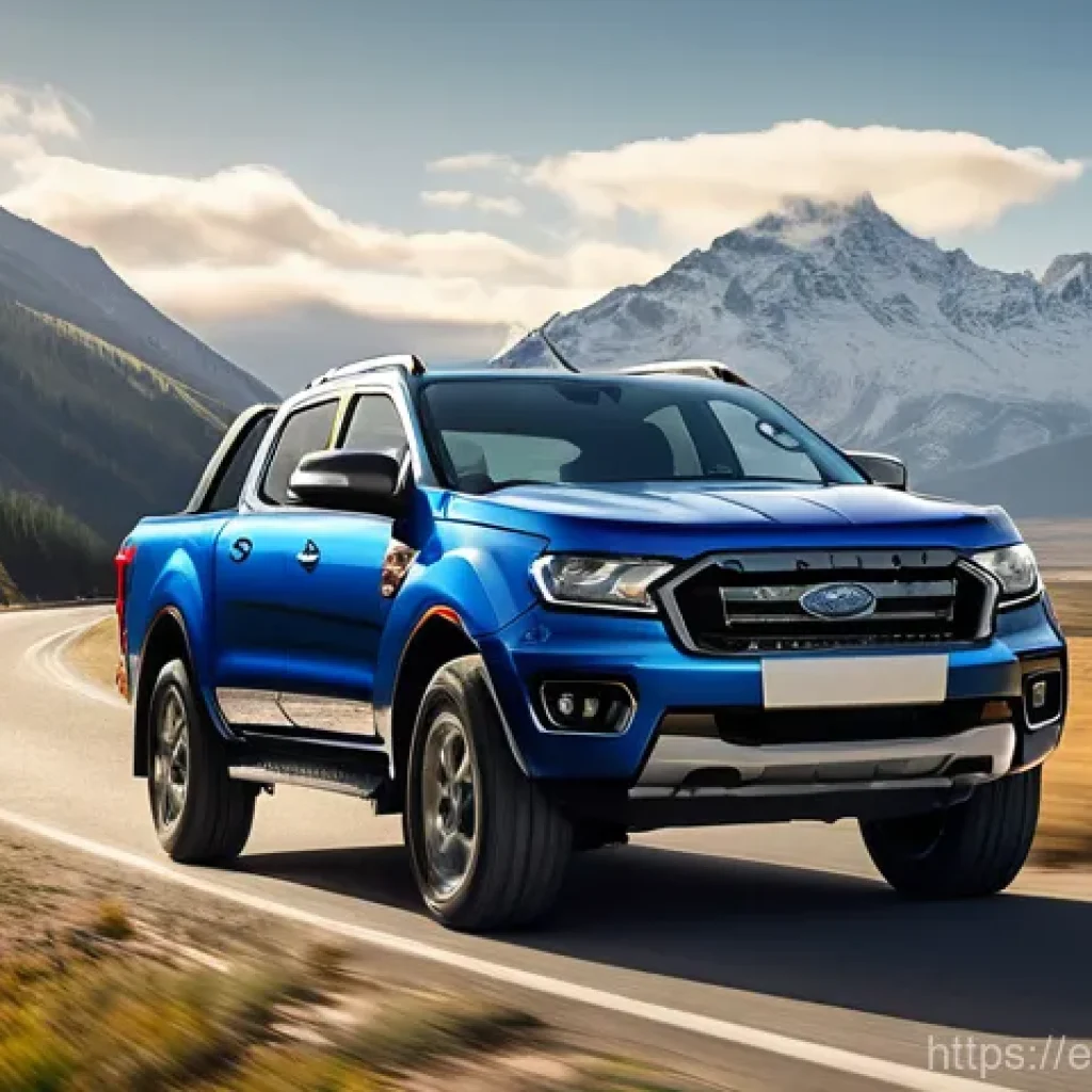 포드 레인저와 닛산 프론티어 비교 - **Prompt for Ford Ranger: Modern Versatility and Refined Adventure**
    "A sleek, modern Ford Range...