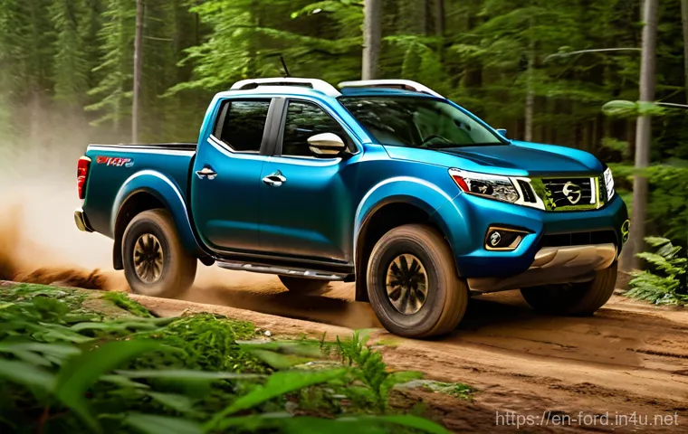 포드 레인저와 닛산 프론티어 비교 - **Prompt for Ford Ranger: Modern Versatility and Refined Adventure**
    "A sleek, modern Ford Range...