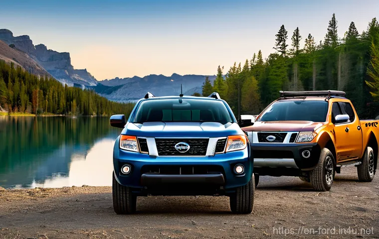 포드 레인저와 닛산 프론티어 비교 - **Prompt for Nissan Frontier: Rugged Heritage and Unyielding Strength**
    "A powerful and rugged N...