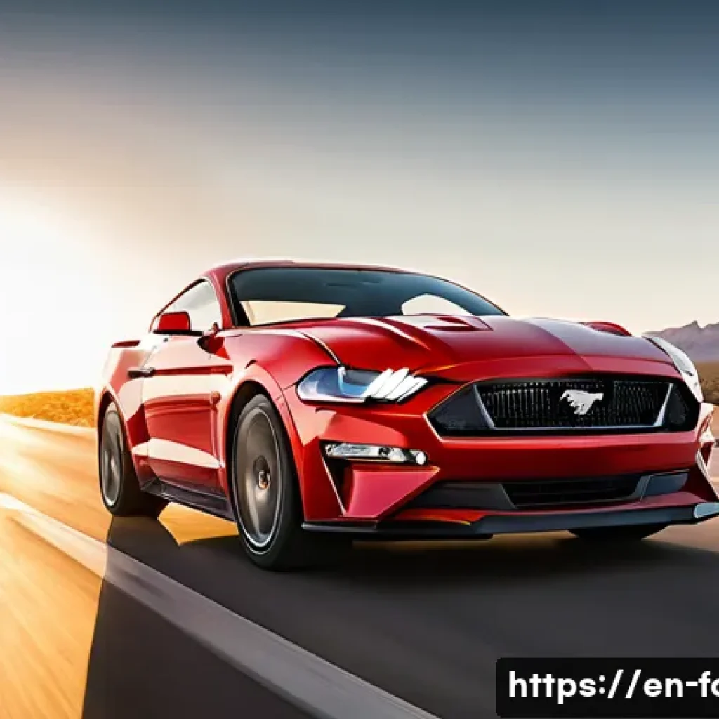 포드 머스탱의 스포츠 퍼포먼스 - **Prompt:** A dynamic, low-angle shot of a Ford Mustang GT (S650 generation) in a vibrant metallic r...