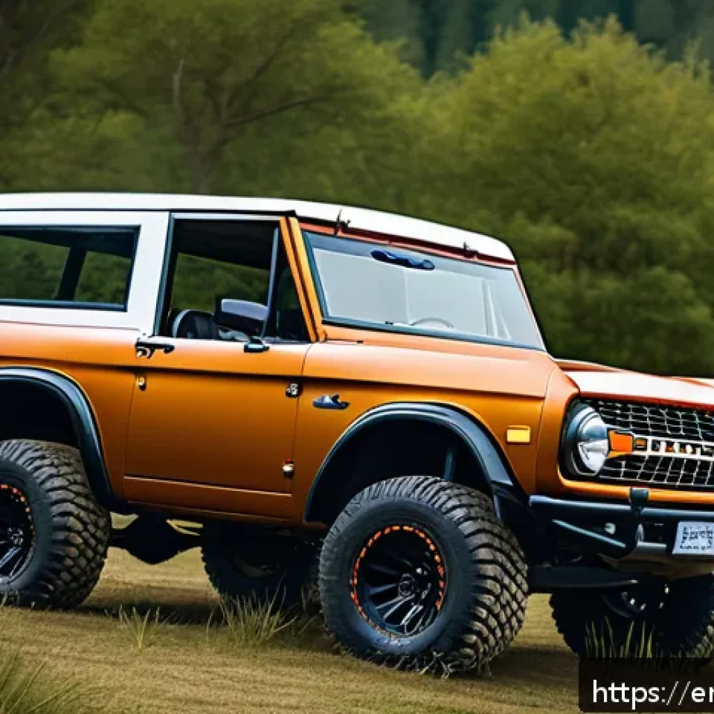 포드 브롱코와 지프 랭글러 비교 - A rugged Ford Bronco equipped with a